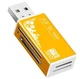 Картридер USB 2.0 4 in 1 MS/microSD/SDHC/T-Flash/M2 кардридер Card Reader Метал корпус Золотой - изображение 9