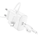 Мережевий Зарядний Пристрій Borofone BA81A 1USB-C PD/QC 20W+Type-C to Lightning Бiлий - зображення 4