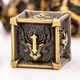 Набір металевих гральних кубиків DnD Skull & Dragon 7 шт., коричневий - зображення 2