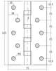 Комплект завіс універсальних KEDR 125*75*2.5-B4-S, нікель матовий(2 завіси) - зображення 2