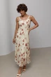 Длинный шифоновый сарафан с кружевом Lurex Кремовый L (57567) - изображение 5