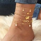 Набор женских браслетов на ногу No brand 2441 золотистые - изображение 2