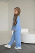 Мусліновий костюм, must-have штани+сорочка мод ДОЕ-021, Блакитний, 134-140 - изображение 3