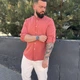 Рубашка мужская из муслина 32758 XXL коралловая - изображение 2