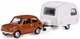 Model kolekcjonerski Daffi Fiat 126p + Przyczepa Kempingowa Niewiadow 1:43 K‑605 Brązowy (5905422116054) - obraz 3