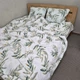 Постільна білизна KoTetextile з Турецької жатки полуторка 155-215 см 50-70 2шт білий з зеленим - зображення 3