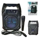 Портативная Bluetooth колонка GTS-1283 с проводным микрофоном, динамик 6.5", FM-радио, microSD, дисплей, аккумулятор 1500 мА·ч, черная - изображение 5