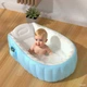 Детская надувная ванна 98×65×28 см синяя для купания младенцев и детей до 3 лет, портативная ванночка ПВХ с мягким дном - изображение 3
