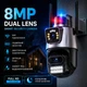 Камера видеонаблюдения WiFi V380 Pro 8MP Dual Lens IP66 поворотная уличная IP камера с ночным видением, сиреной и двусторонним аудио - изображение 1