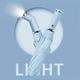 Зонт автоматический складной 10 спиц с LED фонариком, ветрозащитный, 3 сложения, UV защита, голубой - изображение 1