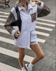 Жіночий костюм сорочка та шорти SOLINNA В-308 у смужку з леопардовими вставками блакитний літній 46-48 - зображення 5