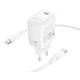 Мережевий зарядний пристрій з кабелем BOROFONE BN28 Fuente single port PD30W charger set (C to C) (EU) White - зображення 6