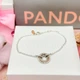 Срібний браслет Пандора Pandora двоколірний з паве 18 (582741C01) - зображення 3