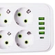 Мережевий фільтр-подовжувач ONE 8 розеток 3 USB-A+1 USB Type-C довжина 2.8 метрів білий - зображення 4