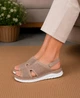 Жіночі босоніжки прошиті натуральна шкіра з перфорацією DJUS SHOES Бежевий 38 розмір (24,0 см.) - изображение 5