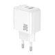 Мережевий зарядний пристрій BOROFONE BAS45A Potential PD30W+QC3.0 charger(EU) White - зображення 1