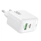 Мережевий зарядний пристрій BOROFONE BAS45A Potential PD30W+QC3.0 charger(EU) White - зображення 4