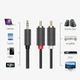 Аудиокабель mini-jack 3.5mm на Double RCA тюльпан UGREEN AV102 2RCA Male Cable (5м). Gray - изображение 7