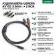 Аудіокабель mini-jack 3.5 mm на Double RCA тюльпан UGREEN AV102 2RCA Male Cable (2 м). Gray - зображення 2