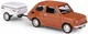 Model kolekcjonerski Daffi Fiat 126p + Przyczepa Niewiadów Krótka 1:43 K‑610 Brązowy (5905422116108) - obraz 3