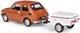 Model kolekcjonerski Daffi Fiat 126p + Przyczepa Niewiadów Krótka 1:43 K‑610 Brązowy (5905422116108) - obraz 5