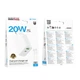 Мережевий зарядний пристрій з кабелем BOROFONE BA106A Stellar PD20W+QC3.0 charger set (C to iP) (EU) White - зображення 2
