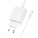 Мережевий зарядний пристрійз кабелем BOROFONE BAS75A Source single port PD30W charger set (C to iP) (EU) White - зображення 3