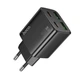 Мережевий зарядний пристрій HOCO N56 Fundador four-port PD30W(2C2A) charger(EU) Black - изображение 4