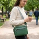 Яркая женская сумка с накладным карманом из натуральной кожи Vintage 22639 Зеленая - изображение 2