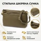 Кожаная сумка с плотным дном для женщин Vintage 22984 Оливковый - изображение 2