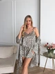 Піжама жіноча трійка халат майка шорти Priscilla Collection L-XL мокко - зображення 5