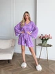 Піжама жіноча трійка халат майка шорти Priscilla Collection L-XL фіолетовий - зображення 3