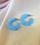 Женские сережки Крученые кольца Акрил jewelry Голубые - изображение 10