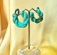 Жіночі сережки Кручені кільця Акрил jewelry Бірюзові - зображення 2