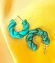 Жіночі сережки Кручені кільця Акрил jewelry Бірюзові - зображення 10