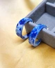 Сережки біжутерія Акрилові кільця середні jeweston Сине-білі - зображення 6