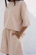 Жіночий літній костюм з двонитки з футболкою та шортами Seventeen L-XL Капучино (2000000169583) - изображение 6
