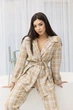 Жіночий домашній костюм у клітинку з халатом та брюками Seventeen S-M Капучино (2000000175492) - изображение 5
