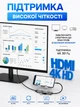 USB Type-C Hub 5 в 1 з HDMI 4K, USB 3.0, 3x USB 2.0 та PD 100W — USB Хаб Розгалужувач для ноутбука, смартфона та планшета - зображення 3
