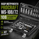 Набор инструментов ProCraft WS-108/72 108 предметов 1/4 и 1/2 в кейсе с трещотками на 72 зубца головками и битами - изображение 1