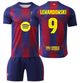 Футбольна форма дитяча Lewandowski (Левандовскі) 9 Barcelona (Барселона) сезон 24/25 розмір 28 зріст 150–155 см червоно-синя - зображення 1