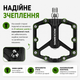 Педалі для велосипеда Rockbros K203 на промопідшипниках із шипами, легкі для MTB і міських велосипедів Чорний - зображення 4