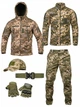 Тактический костюм 5в1 STABITEX пиксель ТР6723 (куртка softshell / флис / брюки / бейсболка / перчатки / пояс) военный S - изображение 1