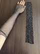 Блискучі нарукавники рукава мітенки зі стразами довгі honey fashion accessories xs/s/m чорний (30к065) - зображення 5