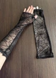 Мереживні довгі мітенки павутинка honey fashion accessories s/m/l чорний (30к067) - зображення 3