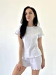 Женская пижама футболка и шорты с рюшами Rose Amour, белая S/M - изображение 2