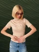 Драпированная приталенная футболка "Ester", бежевый 42-44 - изображение 2