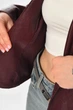 Куртка-косуха женская из экокожи бордового цвета Fashion размер 42-44 (214046) - изображение 4