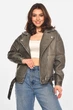 Куртка-косуха женская из экокожи графитового цвета Fashion размер 44 (214014) - изображение 1