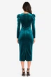 Платье женское однотонное зеленого цвета велюр Fashion размер 42 (213649) - изображение 3
